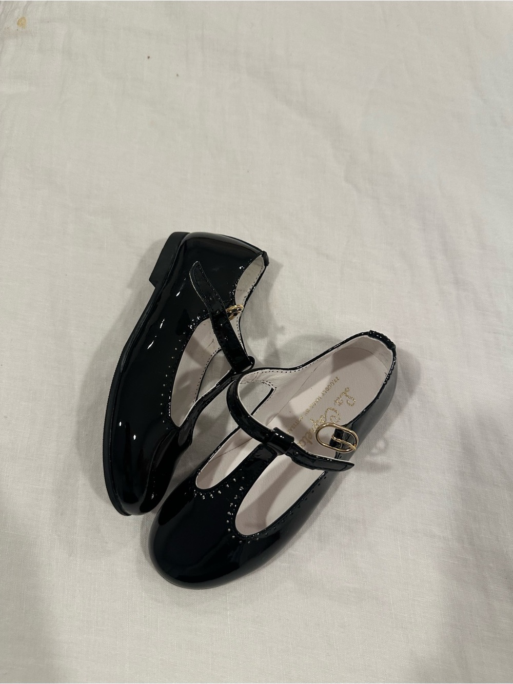 La Coqueta Black Patent T-Strap Kids Dress Shoes - Picture 3 of 3
